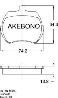 Akebono AN-4047KE - Гальмівні колодки, дискові гальма autozip.com.ua