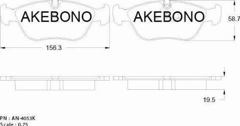 Akebono AN-4053K - Гальмівні колодки, дискові гальма autozip.com.ua