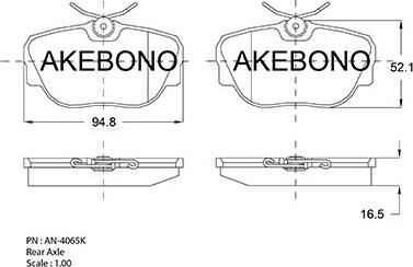 Akebono AN-4065KE - Гальмівні колодки, дискові гальма autozip.com.ua