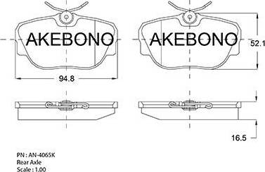 Akebono AN-4065K - Гальмівні колодки, дискові гальма autozip.com.ua
