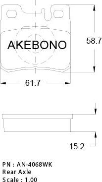 Akebono AN-4068WKE - Гальмівні колодки, дискові гальма autozip.com.ua