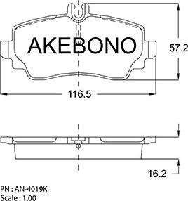 Akebono AN-4019KE - Гальмівні колодки, дискові гальма autozip.com.ua