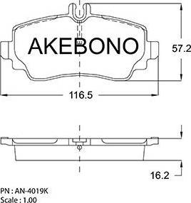 Akebono AN-4019K - Гальмівні колодки, дискові гальма autozip.com.ua