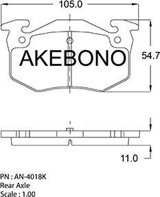 Akebono AN-4018KE - Гальмівні колодки, дискові гальма autozip.com.ua