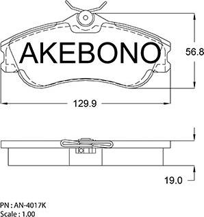 Akebono AN-4017KE - Гальмівні колодки, дискові гальма autozip.com.ua