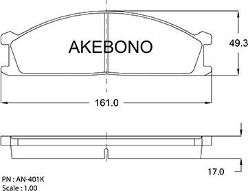 Akebono AN-401KE - Гальмівні колодки, дискові гальма autozip.com.ua
