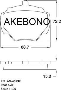 Akebono AN-4079KE - Гальмівні колодки, дискові гальма autozip.com.ua