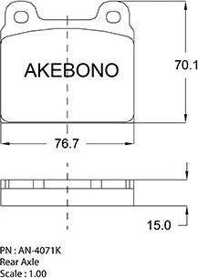 Akebono AN-4071KE - Гальмівні колодки, дискові гальма autozip.com.ua