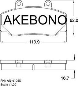 Akebono AN-4105K - Гальмівні колодки, дискові гальма autozip.com.ua