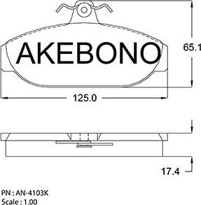 Akebono AN-4103KE - Гальмівні колодки, дискові гальма autozip.com.ua