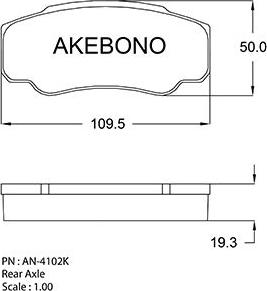 Akebono AN-4102KE - Гальмівні колодки, дискові гальма autozip.com.ua