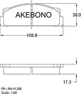 Akebono AN-4129K - Гальмівні колодки, дискові гальма autozip.com.ua