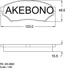 Akebono AN-486KE - Гальмівні колодки, дискові гальма autozip.com.ua