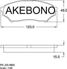 Akebono AN-486K - Гальмівні колодки, дискові гальма autozip.com.ua