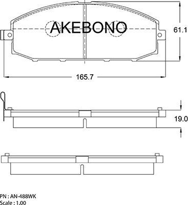 Akebono AN-488WK - Гальмівні колодки, дискові гальма autozip.com.ua