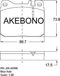 Akebono AN-4399KE - Гальмівні колодки, дискові гальма autozip.com.ua