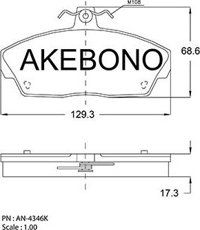 Akebono AN-4346KE - Гальмівні колодки, дискові гальма autozip.com.ua
