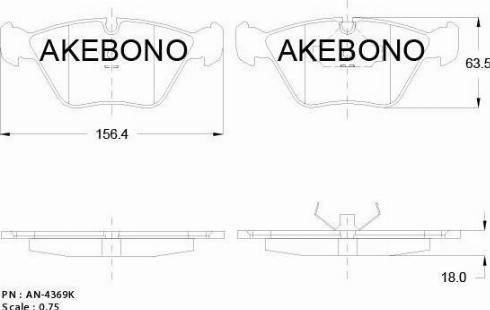 Akebono AN-4369K - Гальмівні колодки, дискові гальма autozip.com.ua