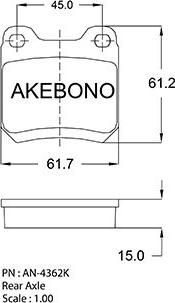 Akebono AN-4362K - Гальмівні колодки, дискові гальма autozip.com.ua