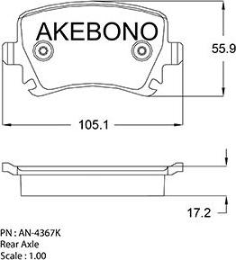 Akebono AN-4367KE - Гальмівні колодки, дискові гальма autozip.com.ua