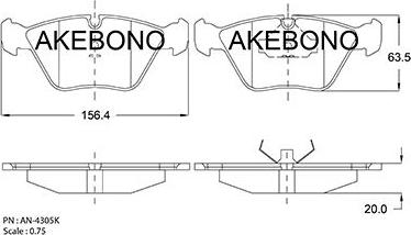 Akebono AN-4305KE - Гальмівні колодки, дискові гальма autozip.com.ua