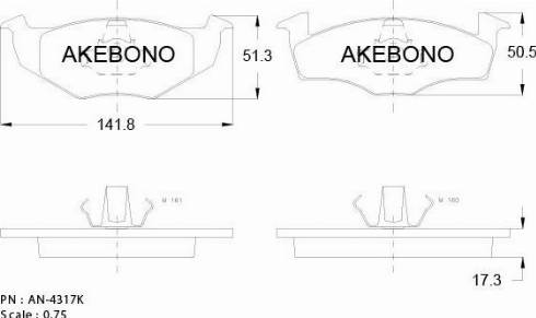 Akebono AN-4317KE - Гальмівні колодки, дискові гальма autozip.com.ua