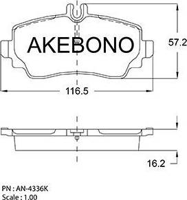 Akebono AN-4336K - Гальмівні колодки, дискові гальма autozip.com.ua