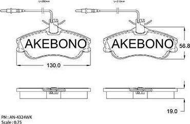 Akebono AN-4324WK - Гальмівні колодки, дискові гальма autozip.com.ua