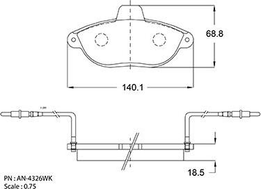 Akebono AN-4326WKE - Гальмівні колодки, дискові гальма autozip.com.ua