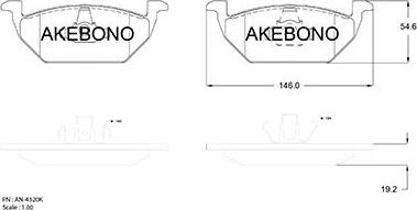 Akebono AN-4320KE - Гальмівні колодки, дискові гальма autozip.com.ua