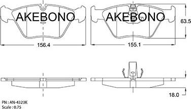 Akebono AN-4323KE - Гальмівні колодки, дискові гальма autozip.com.ua