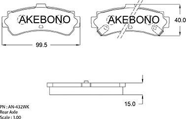 Akebono AN-432WKE - Гальмівні колодки, дискові гальма autozip.com.ua