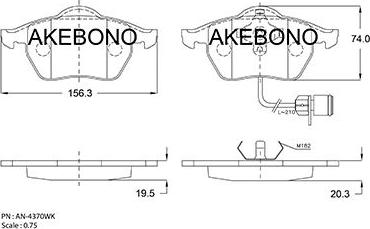 Akebono AN-4370WKE - Гальмівні колодки, дискові гальма autozip.com.ua