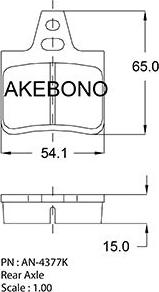 Akebono AN-4377KE - Гальмівні колодки, дискові гальма autozip.com.ua
