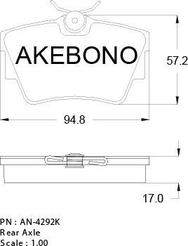 Akebono AN-4292KE - Гальмівні колодки, дискові гальма autozip.com.ua