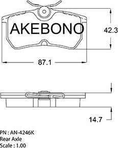 Akebono AN-4246KE - Гальмівні колодки, дискові гальма autozip.com.ua