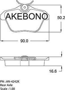 Akebono AN-4242KE - Гальмівні колодки, дискові гальма autozip.com.ua