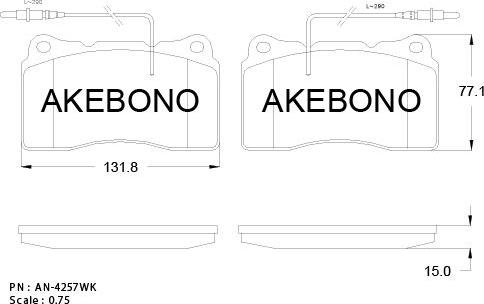 Akebono AN-4257WKE - Гальмівні колодки, дискові гальма autozip.com.ua