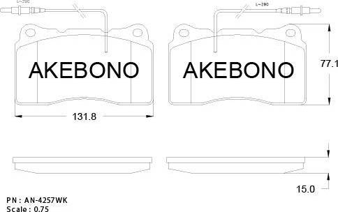 Akebono AN-4257WK - Гальмівні колодки, дискові гальма autozip.com.ua