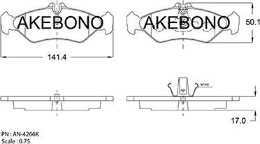 Akebono AN-4266KE - Гальмівні колодки, дискові гальма autozip.com.ua