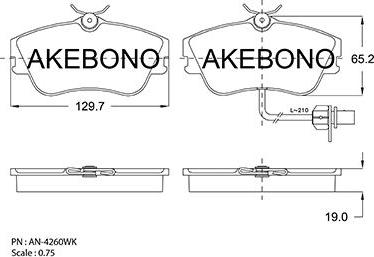 Akebono AN-4260WKE - Гальмівні колодки, дискові гальма autozip.com.ua