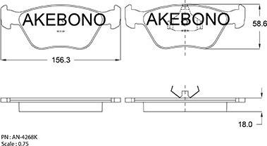 Akebono AN-4268KE - Гальмівні колодки, дискові гальма autozip.com.ua