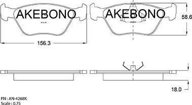 Akebono AN-4268K - Гальмівні колодки, дискові гальма autozip.com.ua