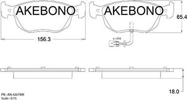 Akebono AN-4267WKE - Гальмівні колодки, дискові гальма autozip.com.ua
