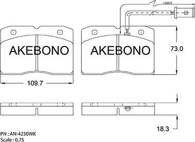 Akebono AN-4230WK - Гальмівні колодки, дискові гальма autozip.com.ua