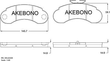 Akebono AN-4220KE - Гальмівні колодки, дискові гальма autozip.com.ua