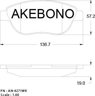 Akebono AN-4271K - Гальмівні колодки, дискові гальма autozip.com.ua