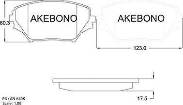 Akebono AN-640KE - Гальмівні колодки, дискові гальма autozip.com.ua