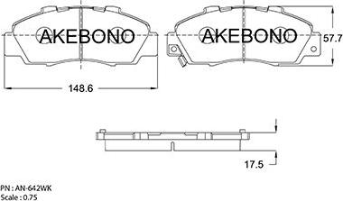 Akebono AN-642WK - Гальмівні колодки, дискові гальма autozip.com.ua