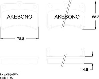 Akebono AN-609WKE - Гальмівні колодки, дискові гальма autozip.com.ua